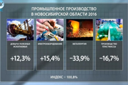 Какие отрасли промышленности росли в Новосибирской области в 2016 году