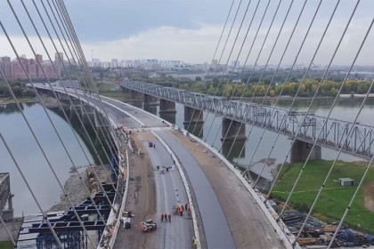 Группа «ВИС» показала четвертый мост в Новосибирске с высоты