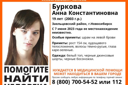Девушка со шрамом на левой брови пропала в Новосибирске