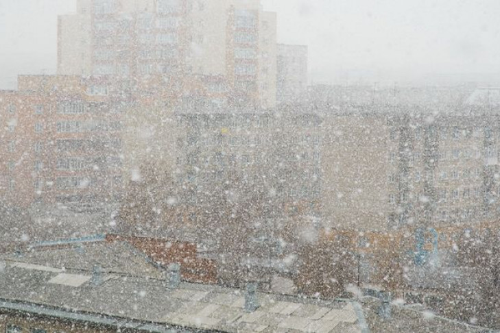 Рекордным количеством снега засыпало Новосибирск