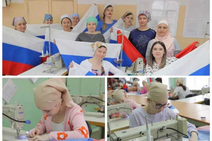 Тысячу триколоров для Донбасса сшили студентки в Новосибирске