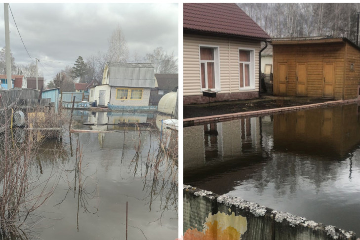 Дачные участки ушли под воду в Первомайском районе Новосибирска