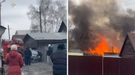 В Новосибирске на улице Болотной сгорел частный дом