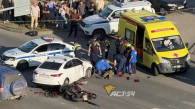 Мотоциклист пострадал в аварии на Выборной в Новосибирске