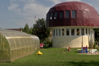 Дом-гриб построил дачник под Новосибирском