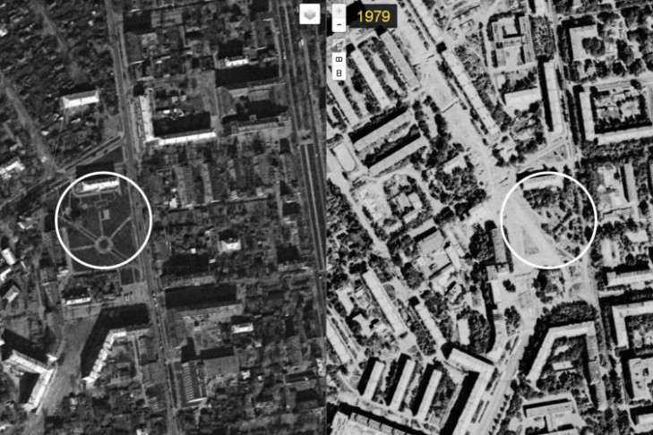 Шпионский спутник следил за Новосибирском из космоса  и видел, как строят гостиницу «Турист» 