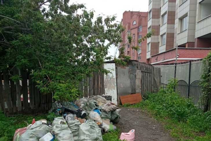Последний из могикан: частный дом среди высоток спасли от гор мусора в Новосибирске