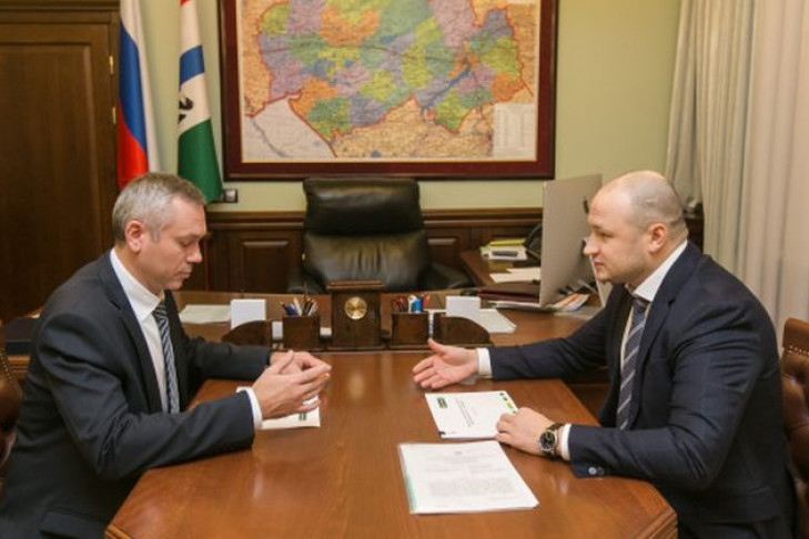 Врио губернатора провел рабочую встречу с директором Новосибирского регионального филиала АО «Россельхозбанк»