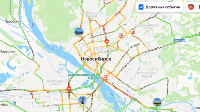 7-балльные пробки сковали Новосибирск утром 19 декабря