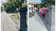 В Новосибирске начали ремонт ограждения в сквере «Театральный»