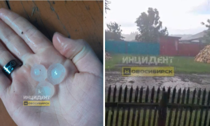 Размером с пуговицу: град засыпал район Новосибирской области в начале июля