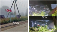 Учебный автомобиль протаранил электроопору в новосибирском СНТ