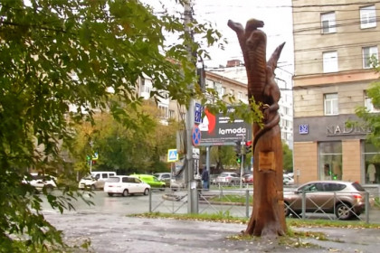 Шедевры из пеньков по принципу Микеланджело появились в центре Новосибирска