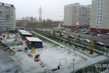 Первый снег выпал в Новосибирске