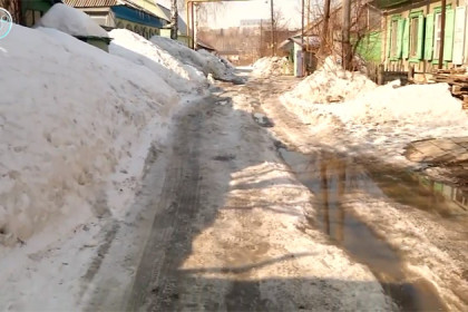 Частный сектор Новосибирска тонет в снежной каше