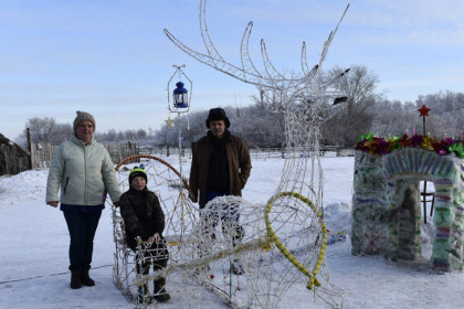 Видно из космоса: новогодний городок построил житель Золотой Гривы под Новосибирском