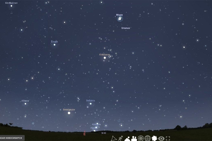 Луна «поглотит» Плеяды в небе над Новосибирском