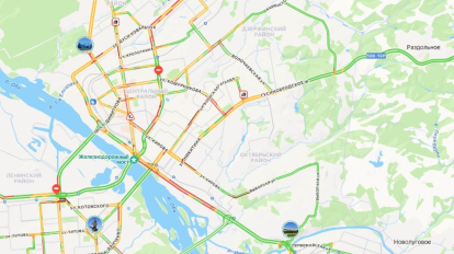 Новосибирск сковали 6-балльные пробки вечером 27 декабря