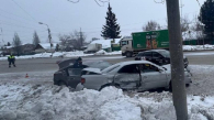 В Новосибирске столкнулись четыре автомобиля