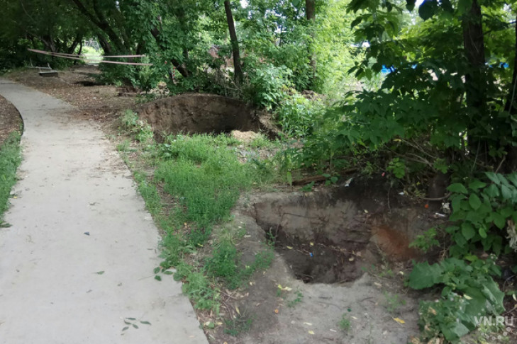 Загадочные ямы в кустах обнаружены на улице Ватутина