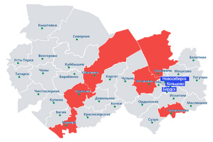 Шесть районов Новосибирской области, где появился коронавирус – карта
