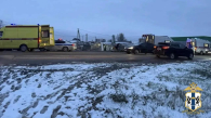 Рейсовый автобус съехал в кювет в Новосибирской области