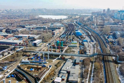 Левобережная эстакада Центрального моста в Новосибирске готова на 70%