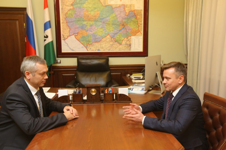 Врио губернатора провел рабочую встречу с руководителем корпоративного филиала ВТБ в Новосибирской области