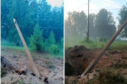 Молния попала в ЛЭП и повалила столб в Новосибирске