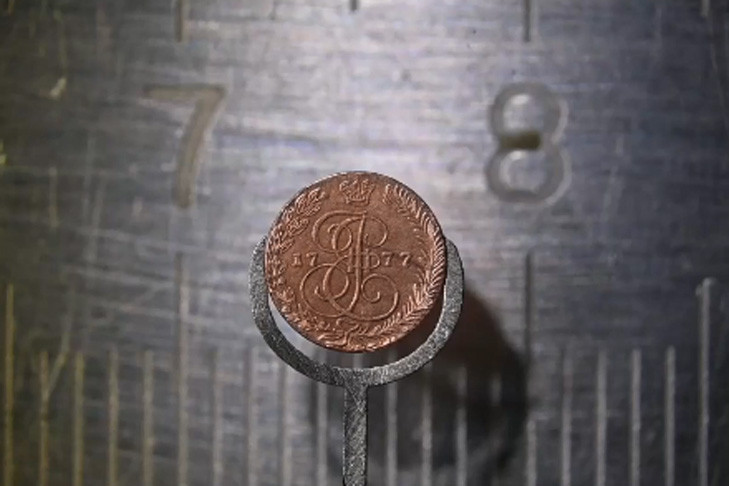 Самую маленькую копию пятикопеечной монеты создал микроминиатюрист Анискин из Новосибирска