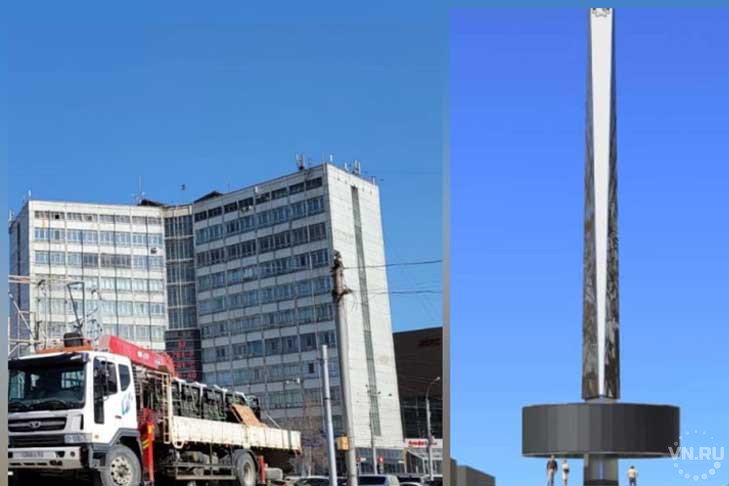 Рекламные щиты начали демонтировать на площади Калинина 11 апреля