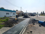 Обустройство тротуара продолжается в Северном