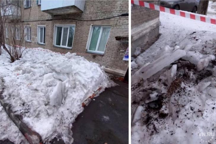 Снежные глыбы с крыш травмировали двух жительниц Новосибирска