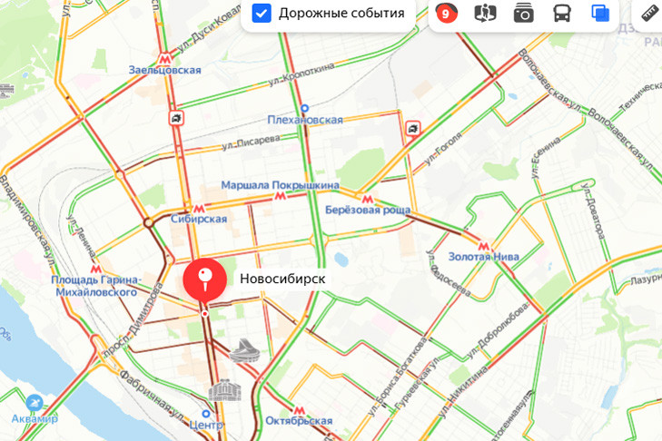 Пробки в 9 баллов сковали Новосибирск 28 августа