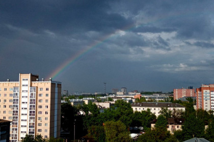 Двойная радуга появилась над Новосибирском после ливня 20 мая