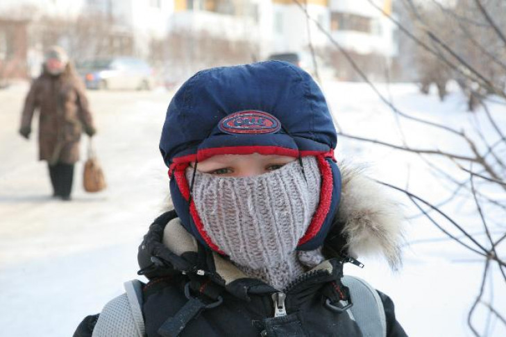 Новосибирские школьники не испугались рекордных морозов 