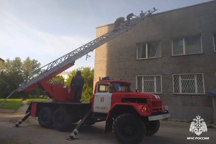 Три подростка забрались на крышу двухэтажки и вызвали спасателей в Новосибирске