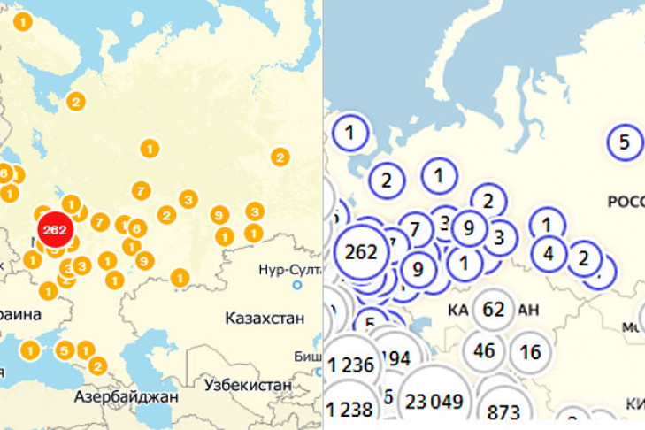 Две карты распространения коронавируса в России – онлайн в реальном времени