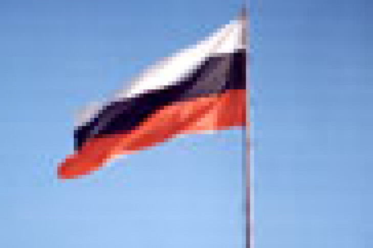 Фейерверк под российским флагом